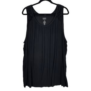 CROFT & BARROW INTIMATES Women's SLEEP TANK TOP Black Size 2X
